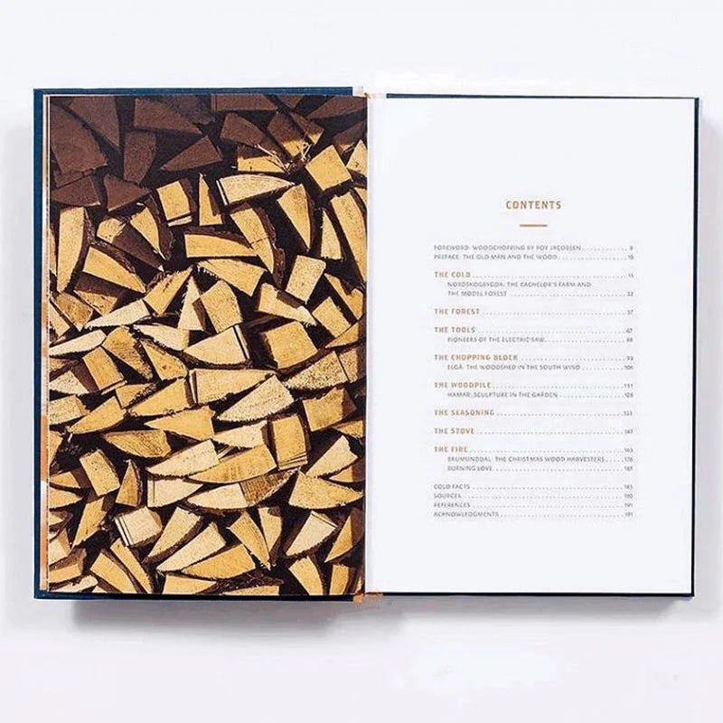 Norwegian Wood - Chopping, Stacking, & Drying Wood The Scandinavian Way Book open with white background