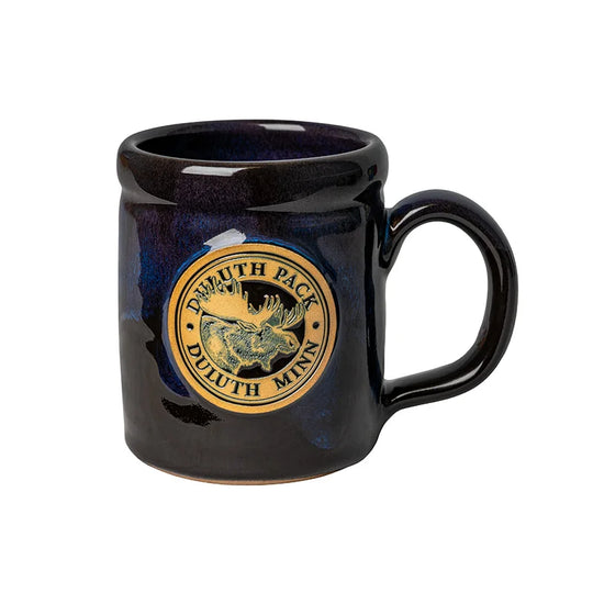 Duluth Pack Camp Logo Mug in Black Galaxy  with a white background