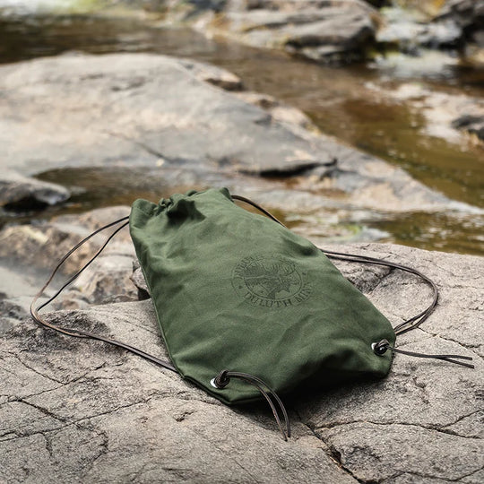 Drawstring Bag on Rock