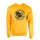 Duluth Pack Logo Crewneck in vibrant gold featuring a bold moose logo, made by LAKESHIRTS, INC., perfect for casual outdoor and everyday wear.