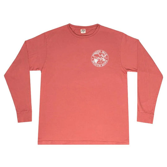 NEW Duluth Pack 1882 Patent Long Sleeve T-Shirt in soft red cotton with iconic front logo, perfect for outdoor apparel by LAKESHIRTS, INC.