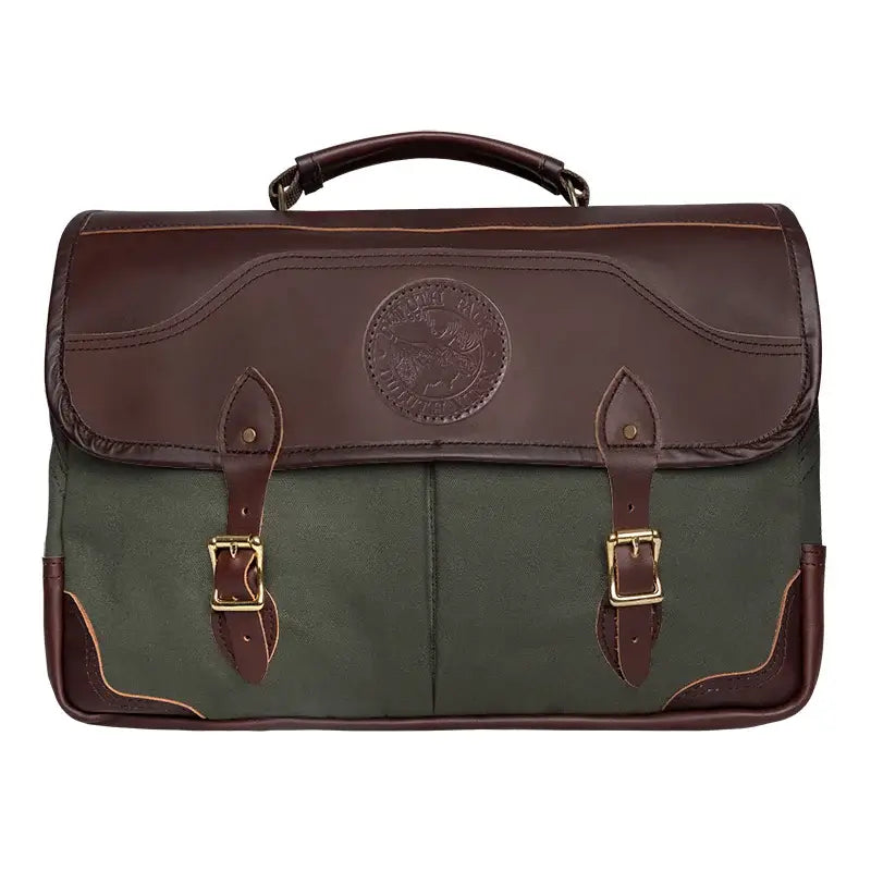 The Entrepreneur Briefcase In Olive Drab Green On A White Background