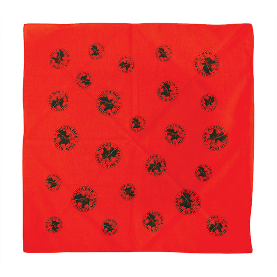 Open orange bandana on white background