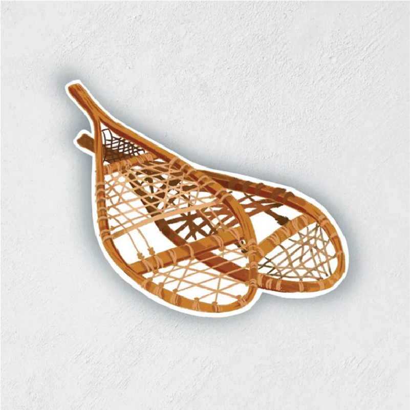 Sticker of a pair of snowshoes
