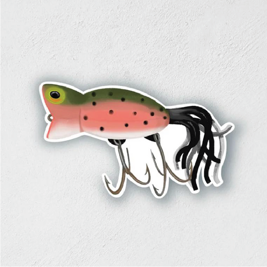 Sticker of a trout lure