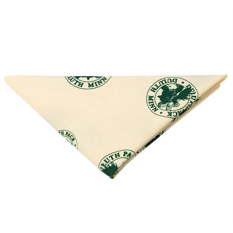 Folded natural bandana on white background