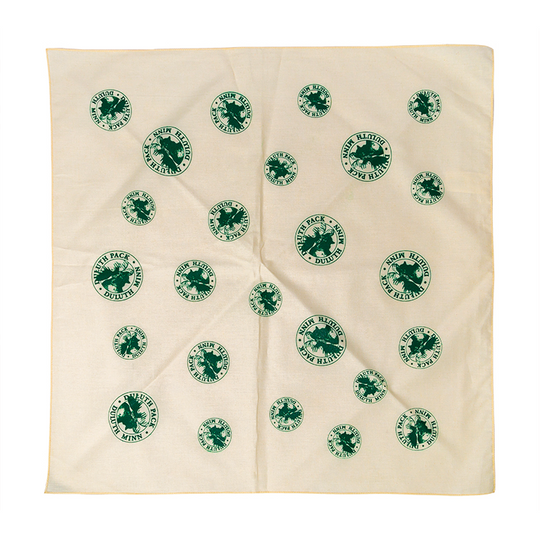 Open natural bandana on white background